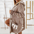 Damen gemütlicher Hooded Cardigan R&B