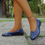 Damen Ballerinas mit elegantem Hochglanz-Lederober material und ergonomischer Laufsohle R&B