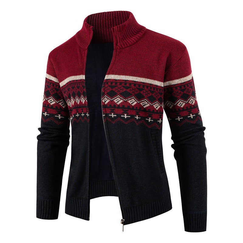 Herren modische Strickjacke mit hohem Kragen R&B