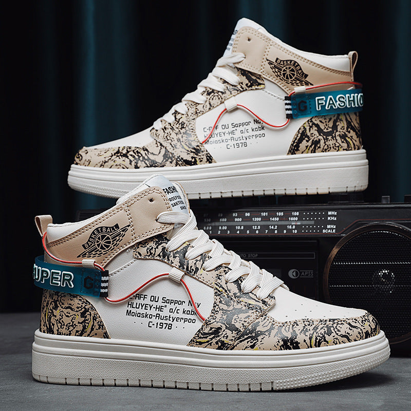 Damen Hohe Sneaker im urbanen Design mit auffälligem Print