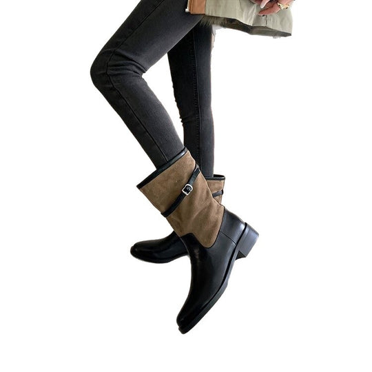 Damen modische Stiefel mit variabler Schaftbreite und bequemem Innenfutter R&B