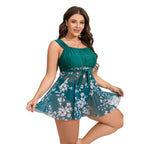 Damen Badekleid mit floralem Netzdesign R&B
