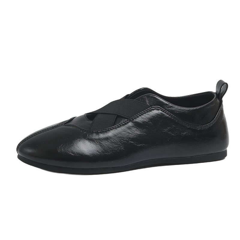 Damen elegante und bequeme Ballerinas mit raffinierter Gummizug-Ästhetik R&B