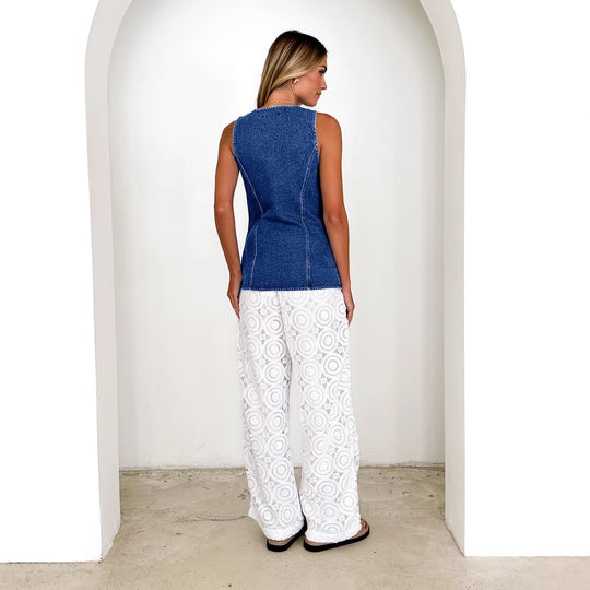 Damen Jeans-Weste im modernen Schnitt und praktischen Taschen R&B