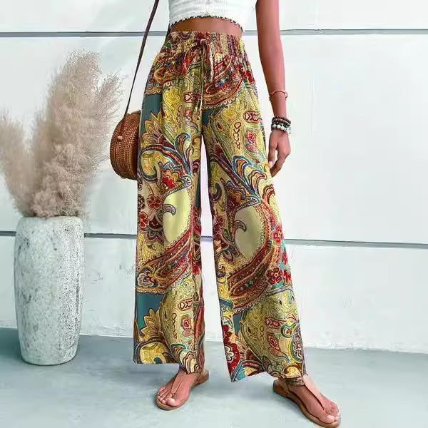 Damen Palazzo-Hose mit weitem Bein und Paisleymuster R&B
