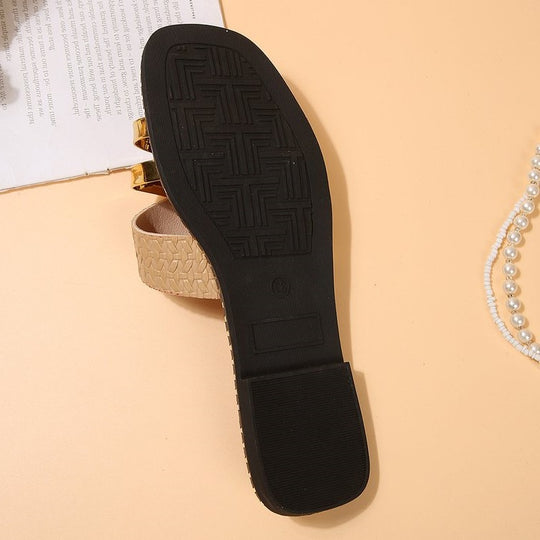 Damen Riemchen-Sandalen mit geflochtenem Design und funkelnden Akzenten R&B