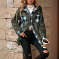 Damen Fleece-Hemdjacke mit Karomuster und weichem Innenfutter R&B