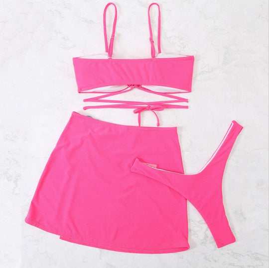 Damen Bikini-Set mit elegantem Knopf-Detail und hohem Beinausschnitt R&B