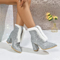 Damen Glitzernde Stiefeletten mit weichem Plüschfutter R&B