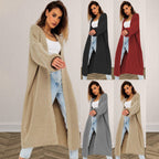 Damen Langer gestrickter Cardigan mit lässigem Schnitt und strukturierter Textur R&B