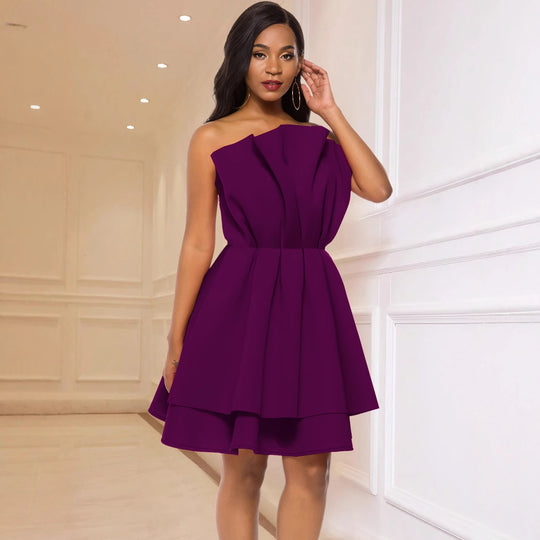 Damen Glamouröses Cocktailkleid mit voluminösen Rüschen R&B