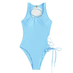 Damen Hochgeschnittener Badeanzug mit raffiniertem Schnürdesign R&B