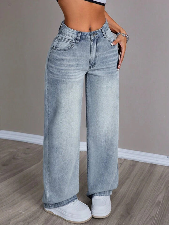 Damen Weite Jeanshose im Vintage-Stil R&B