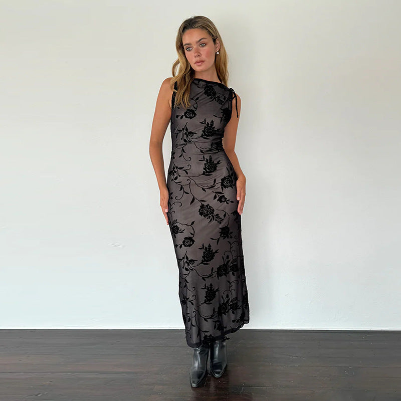 Damen Elegantes Spitzenmaxikleid mit floralem Muster R&B