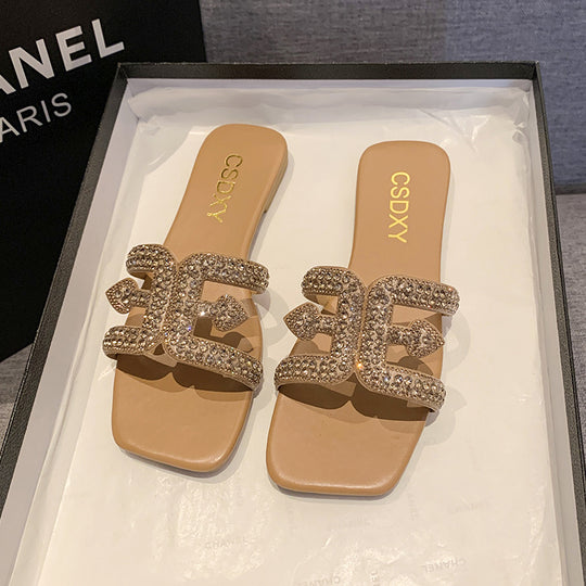 Damen Modische Riemchen-Sandalen mit funkelndem Strass-Detail und elegantem Design R&B