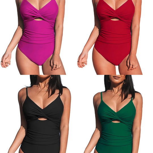 Damen Eleganter Einteiler-Badeanzug mit modischem Cut-Out R&B