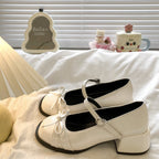 Damen Elegante Mary Jane Schuhe mit dekorativen Schleifen und großzügigem Blockabsatz R&B