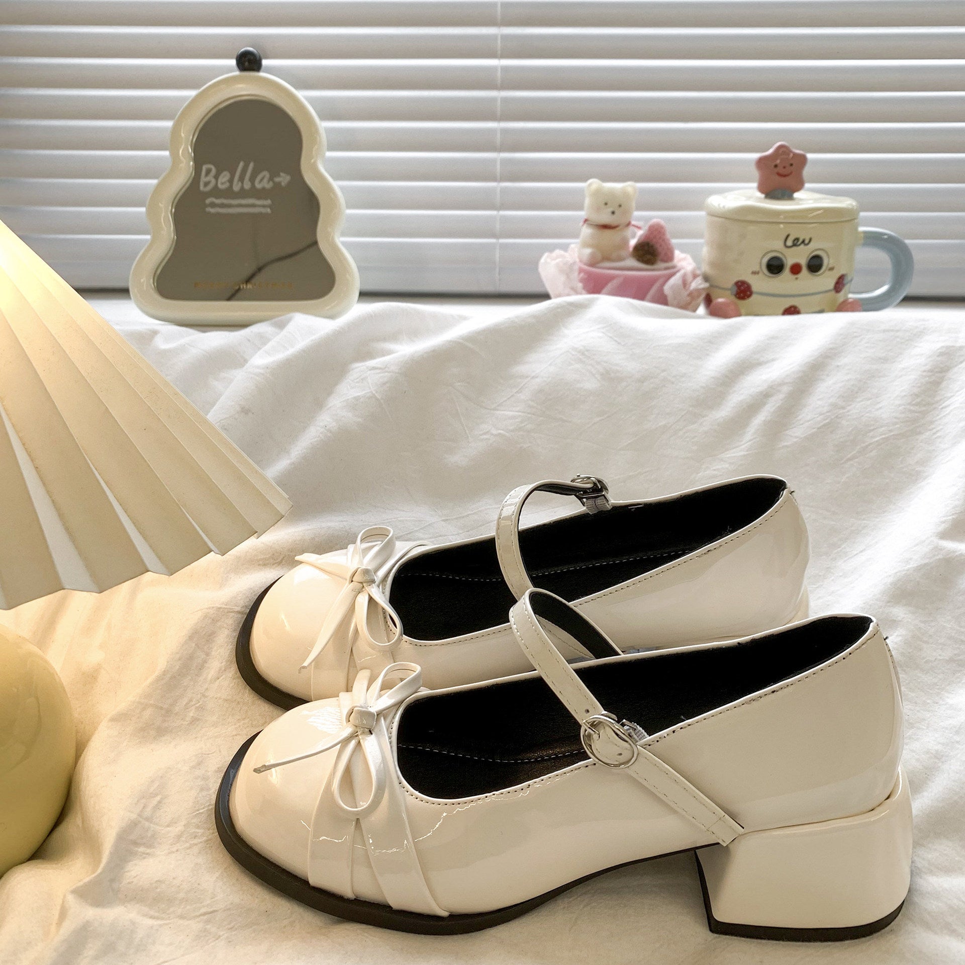 Damen Elegante Mary Jane Schuhe mit dekorativen Schleifen und großzügigem Blockabsatz R&B