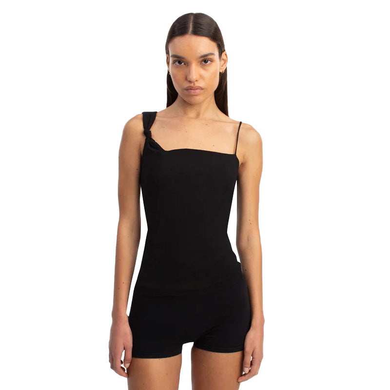 Damen lässiges Trägershirt mit knoten Detail R&B