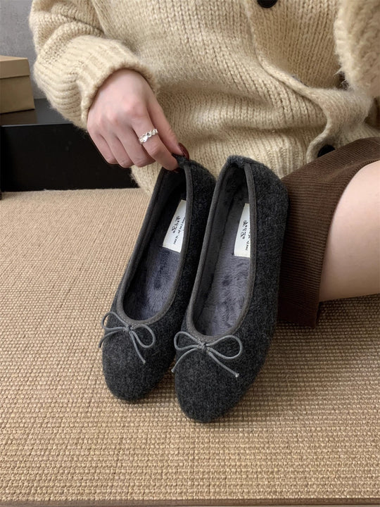 Damen Ballerinas mit kuscheligem Innenfutter und verspielt elegantem Schleifen-Detail R&B