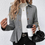 Damen Chic Tailored Blazerjacke mit asymmetrischem Saum und Knopfdetails R&B