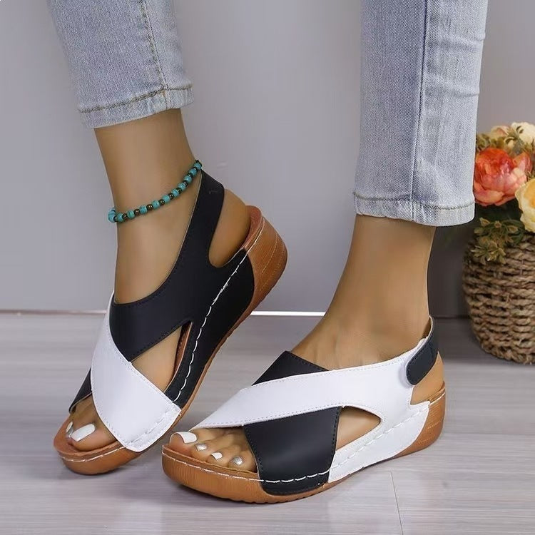Damen offene Sandalen mit modischem Fächerdesign R&B