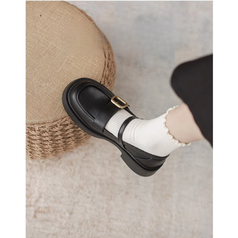 Damen elegante Mary Jane Schuhe mit modischem Schnallenakzent R&B