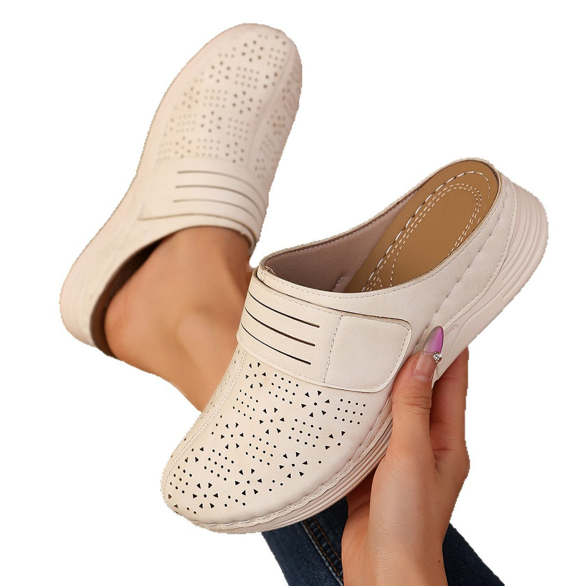 Damen Atmungsaktive Clogs mit modischem Lochdesign R&B