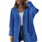 Damen Strickjacke mit tiefem V-Ausschnitt und praktischen Taschen R&B