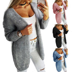 Damen lockerer Strickcardigan mit weichem Material und lässigem Schnitt