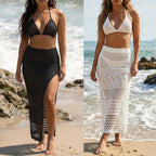 Damen gehäkelter Strand-Bikini mit passendem Rock R&B
