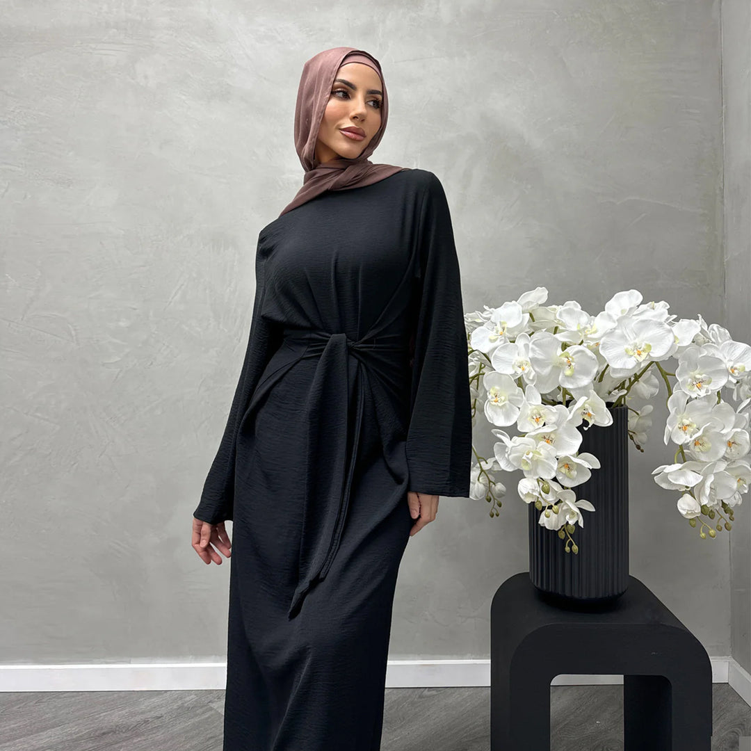 Damen Modisches Maxikleid aus fließendem Stoff mit weiten Ärmeln R&B