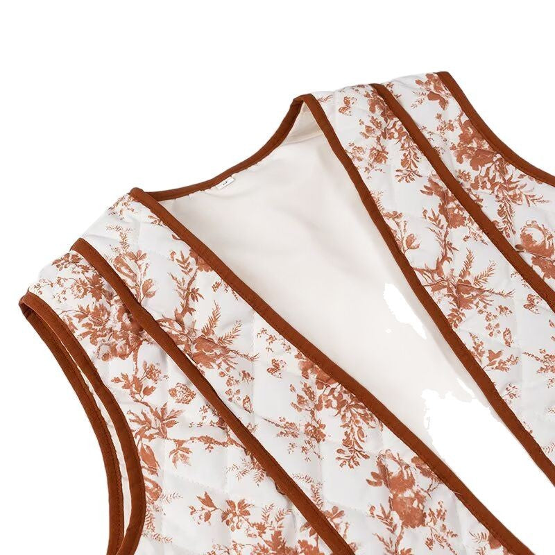 Damen Weste mit floralem Design und praktischen Taschen R&B