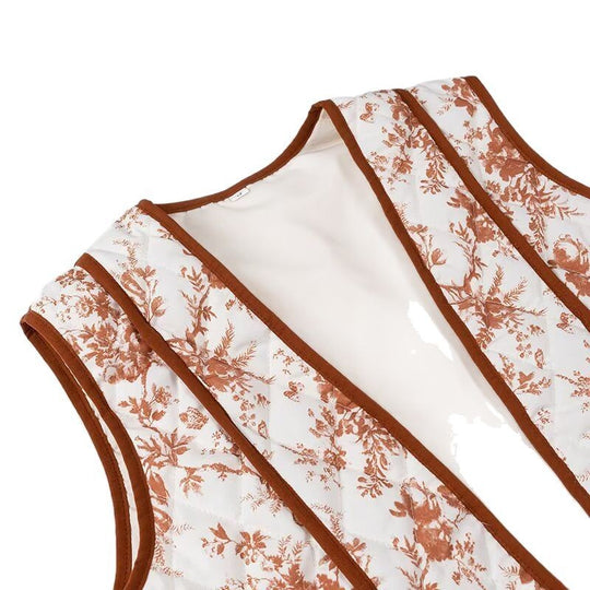 Damen Weste mit floralem Design und praktischen Taschen R&B