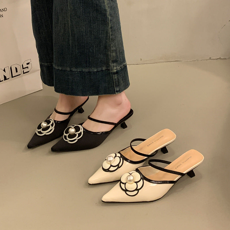 Damen Elegante Slingback-Pumps mit Perlen-Detail und modischem Blumen-Design R&B