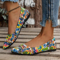 Damen Ballerinas mit buntem, grafischem Muster und bequemer Sohle R&B