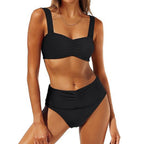 Damen Hochgeschnittener Bikini mit Raffung R&B