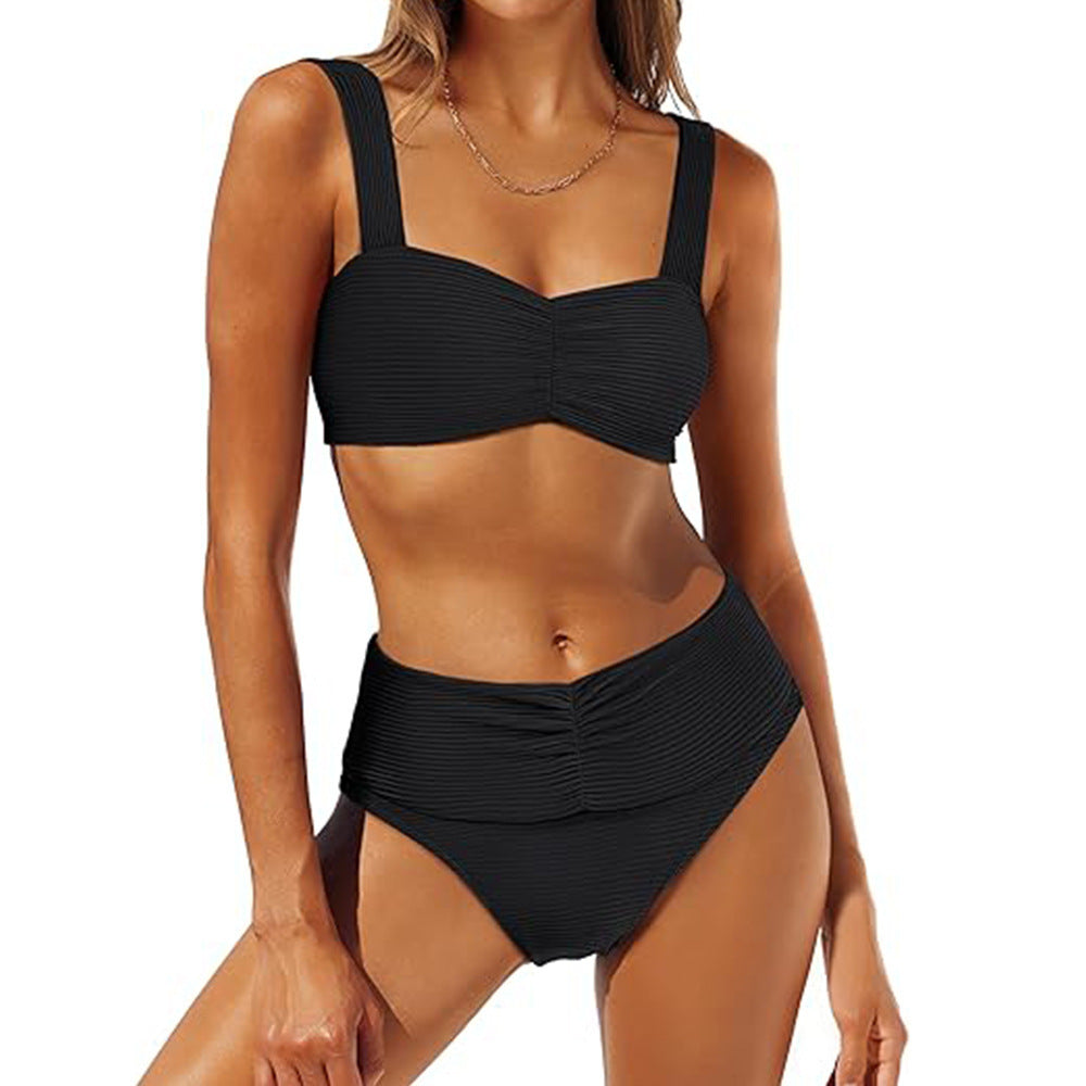 Damen Hochgeschnittener Bikini mit Raffung R&B
