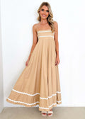 Damen Maxikleid mit eleganten Rüschendetails R&B
