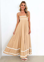 Damen Maxikleid mit eleganten Rüschendetails R&B