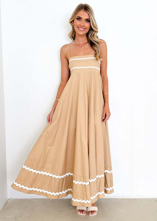 Damen Maxikleid mit eleganten Rüschendetails R&B