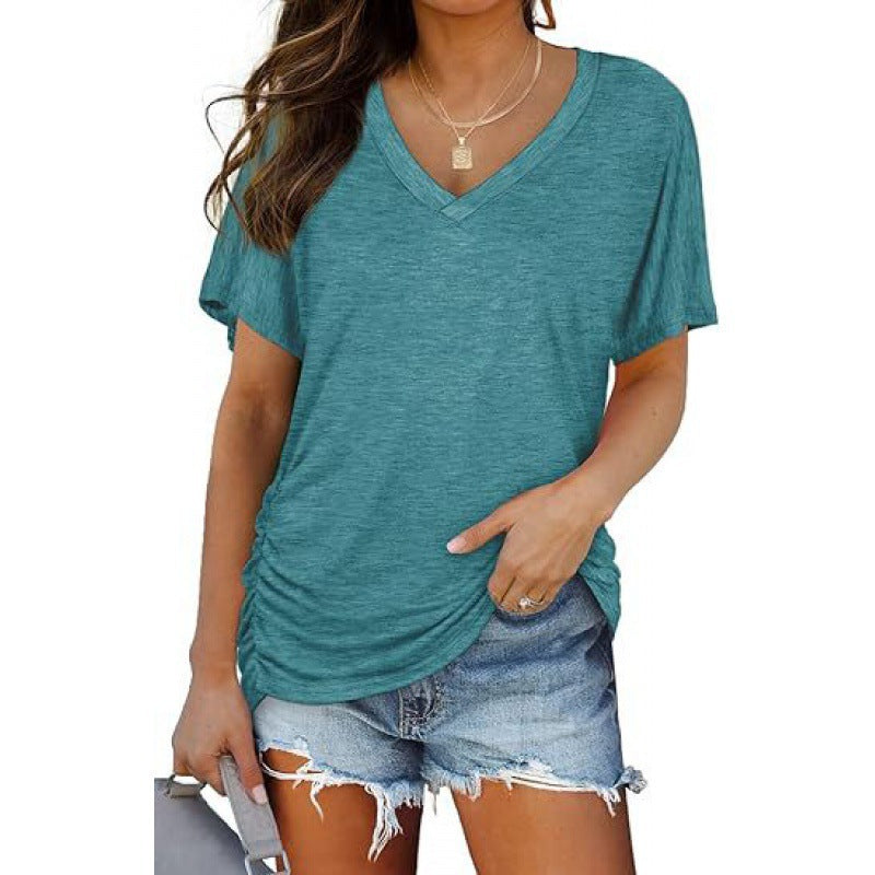 Damen V-Ausschnitt T-Shirt Aus Weichem Single Jersey Heidi-Mode