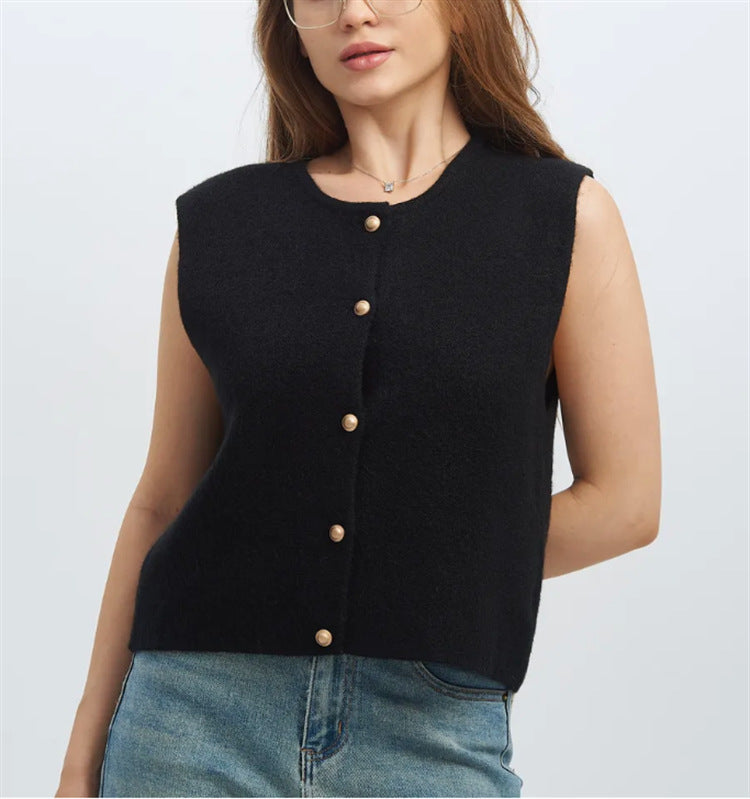 Damen Strickweste mit edlen Knöpfen R&B