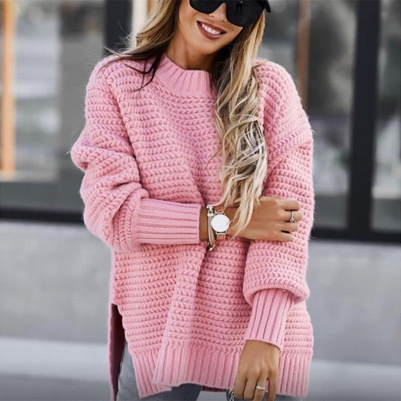 Damen Strickpullover mit strukturiertem Muster und weitem Schnitt R&B