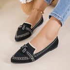 Damen Stilvolle und komfortable Ballerinas mit großem Schleifendetail R&B