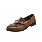 Damen Mokassins mit elegantem Riemen und luxuriösem Leder