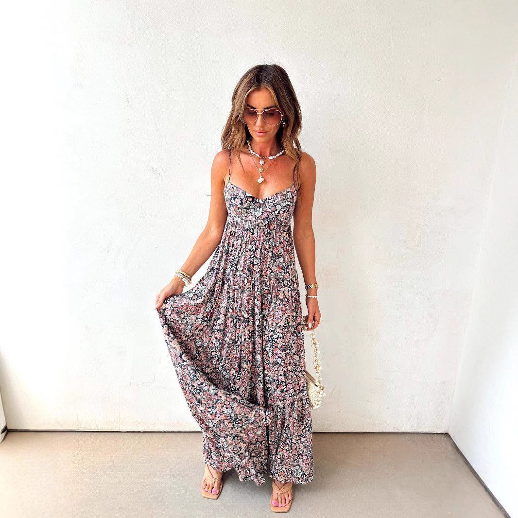 Damen Langes Sommerkleid mit floralen Mustern und lässigem Schnitt R&B
