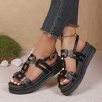 Damen Komfortable Sandalen mit modernen Blockelementen und anatomischem Fußbett R&B