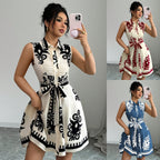 Damen Hemdblusenkleid mit tailliertem Schnitt und dekorativem Bindegürtel R&B