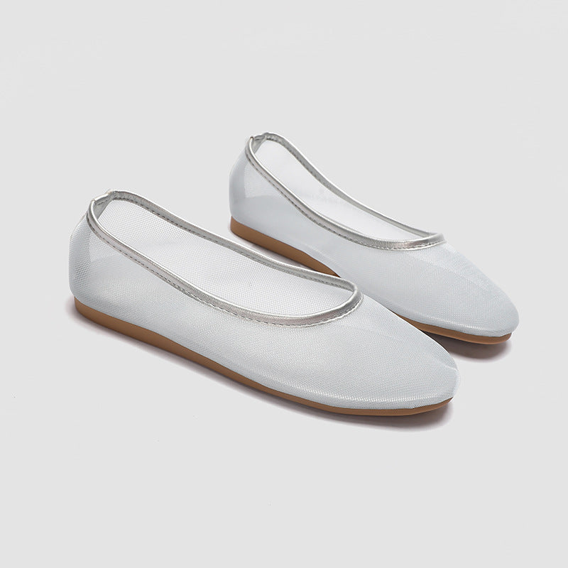 Damen Ballerinas aus atmungsaktivem Netzmaterial mit elegantem Silikonrand R&B